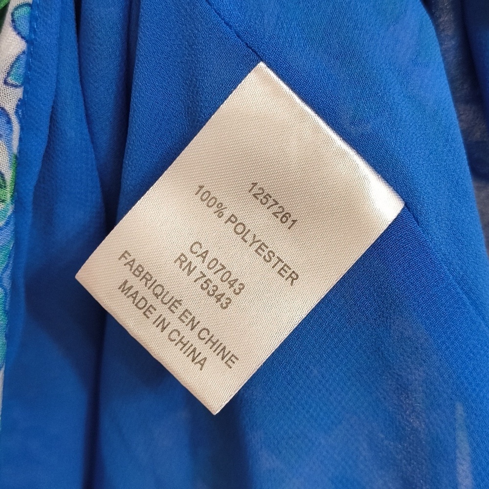 Joie Floral Blue and Green Women's Top Garden Party Brunch Career Large Vacation - Picture 9 of 15